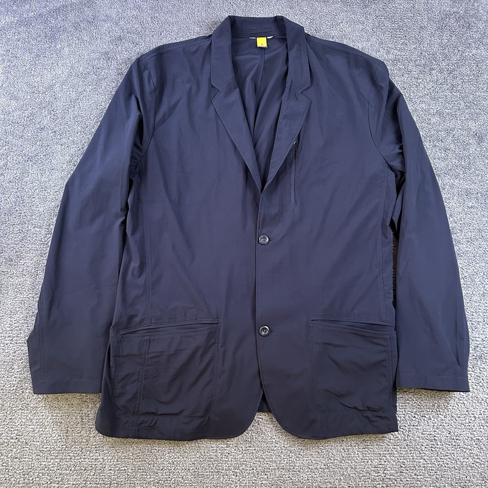 Eddie Bauer Travex Voyager 2.0 Blazer Mens T50 Navy Blue Stretch Travel Jacket